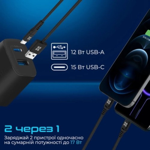 Зарядное устройство Promate biplug.black