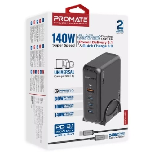 Зарядное устройство Promate ganport-140w.black
