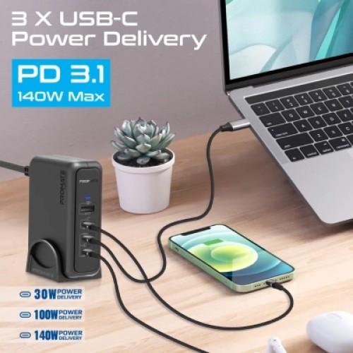Зарядное устройство Promate ganport-140w.black