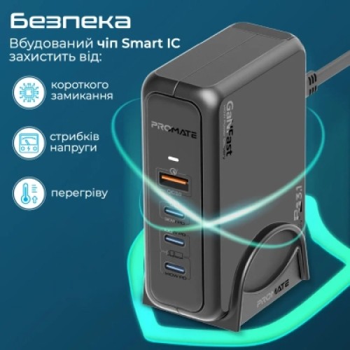 Зарядное устройство Promate ganport-140w.black