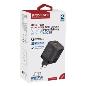 Зарядное устройство Promate powerport-25ac.black