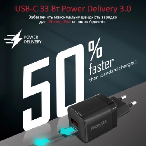 Зарядное устройство Promate powerport-33.black