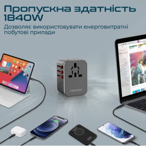 Зарядное устройство Promate tripmate-36w.black