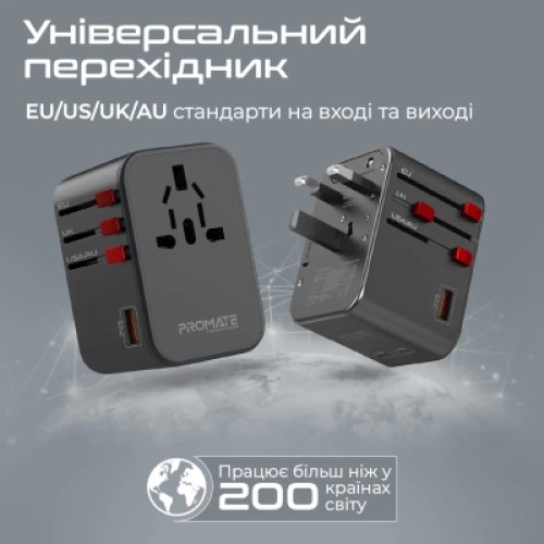 Зарядное устройство Promate tripmate-gan65.black
