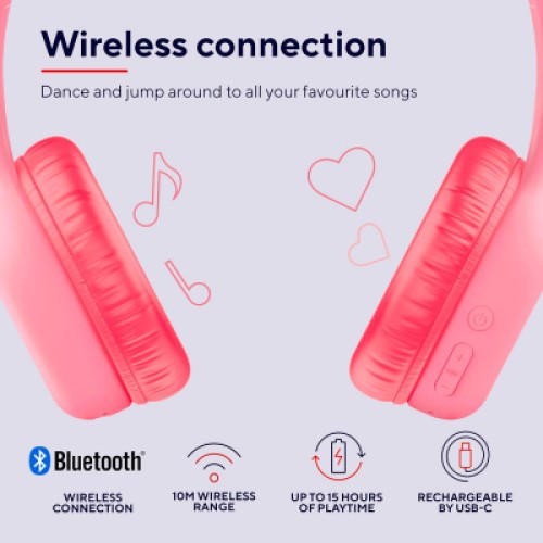 Наушники Trust Nouna Kids Wireless Pink (25274)