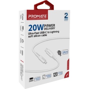 Дата кабель USB-C to Lightning powerlink-120.white Promate (powerlink-120.white)