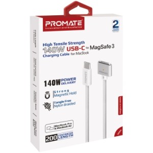 Дата кабель USB-C to MagSafe 3 magcord-140pd.white Promate (magcord-140pd.white)