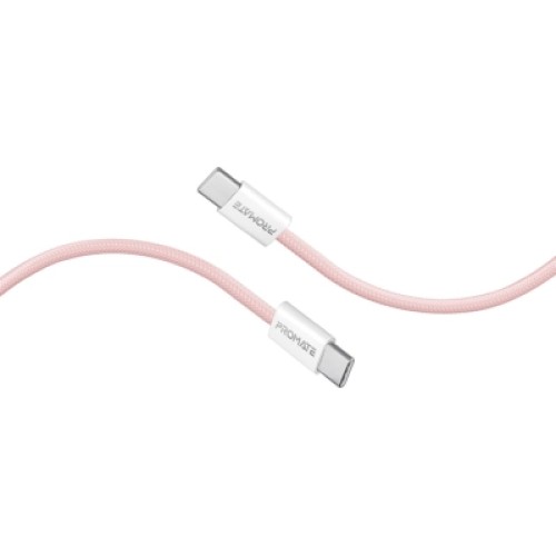 Дата кабель USB-C to USB-C ecoline-cc120.pink Promate (ecoline-cc120.pink)
