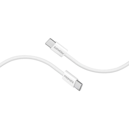 Дата кабель USB-C to USB-C ecoline-cc120.white Promate (ecoline-cc120.white)