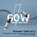 Дата кабель USB-C to USB-C springy.grey Promate (springy.grey)