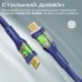 Дата кабель USB-C to USB-C transline-cc200.navy Promate (transline-cc200.navy)