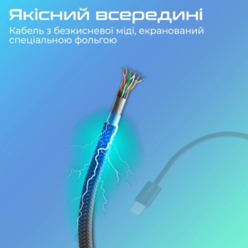 Дата кабель USB-C to Lightning ecoline-ci120.black Promate (ecoline-ci120.black)
