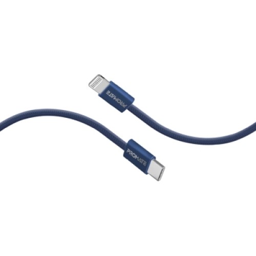 Дата кабель USB-C to Lightning ecoline-ci120.navy Promate (ecoline-ci120.navy)