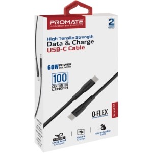 Дата кабель USB-C to USB-C xcord-cc.black Promate (xcord-cc.black)
