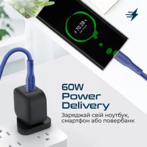 Дата кабель USB-C to USB-C xcord-cc.navy Promate (xcord-cc.navy)