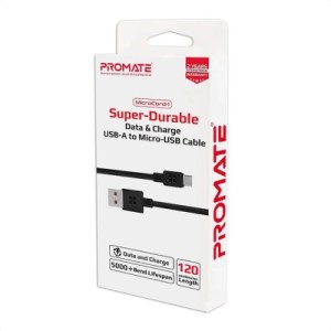 Дата кабель USB 2.0 AM to Micro 5P microcord-1.black Promate (microcord-1.black)