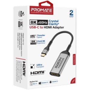 Адаптер USB-C to HDMI medialink-8k.grey Promate (medialink-8k.grey)