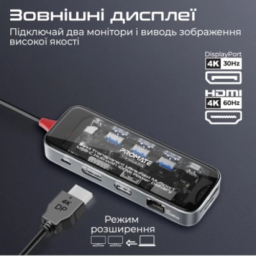 Концентратор Promate USB Hub 11 ports transhub-pro (transhub-pro)