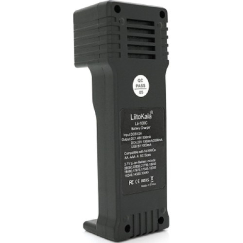 Зарядное устройство для аккумуляторов Liitokala 1 Slot, LED disp, USB, Li-ion/3.7V/3.8V, Li-Fe/3.2V, Ni-MH/1.2V (Lii-100C)