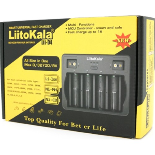 Зарядное устройство для аккумуляторов Liitokala 4 Slots, Ni-MH/Ni-CdAA,AAA,C, Li-ion/IMR32650,21700,18650 (Lii-D4)