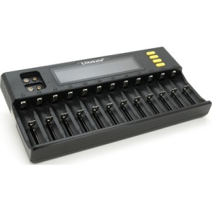 Зарядное устройство для аккумуляторов Liitokala 12 Slots+2, Ni-Mh/Li-ion/LiFePo4/Крона, LED+LCD (Lii-S12)