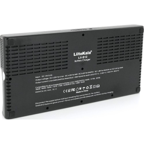 Зарядное устройство для аккумуляторов Liitokala 12 Slots+2, Ni-Mh/Li-ion/LiFePo4/Крона, LED+LCD (Lii-S12)