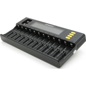 Зарядное устройство для аккумуляторов Liitokala 12 Slots+2, Ni-Mh/Li-ion/LiFePo4/Крона, LED+LCD (Lii-S12)