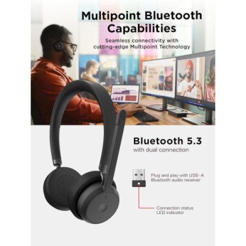 Наушники Lenovo Wireless VoIP Headset (Teams) Black (4XD1M80020)