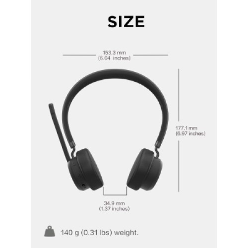 Наушники Lenovo Wireless VoIP Headset (Teams) Black (4XD1M80020)