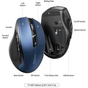 Мишка Ugreen MU006 Ergonomic Wireless Blue (15064)