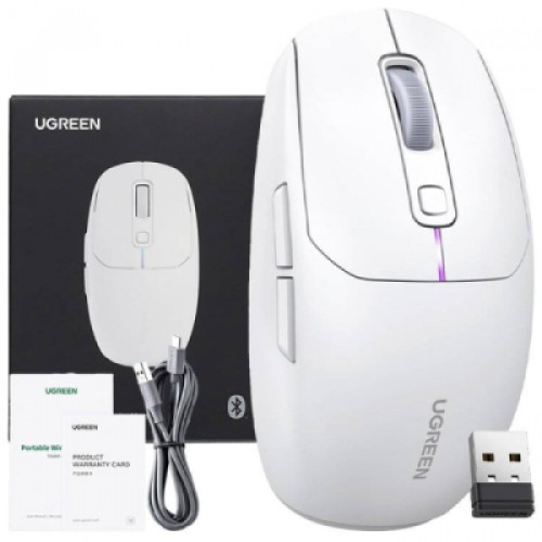 Мышка Ugreen MU103 Wireless/Bluetooth White (15629)
