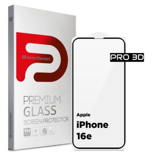 Стекло защитное Armorstandart Pro 3D Apple iPhone 16e Black (ARM76271)