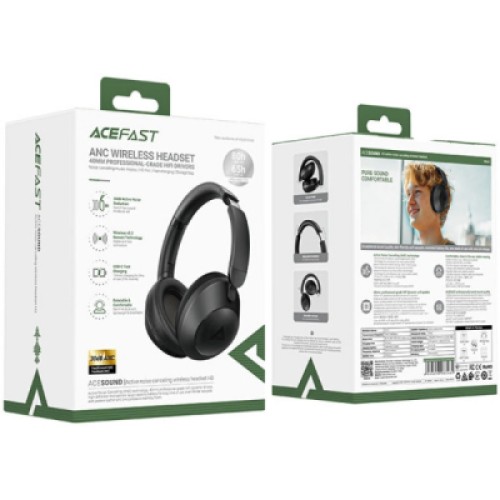 Наушники Acefast H3 ANC Bluetooth+3,5мм Black (6974316283485)
