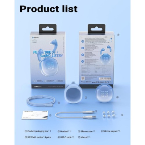Наушники Acefast T9 Glacier Blue (6974316282525)