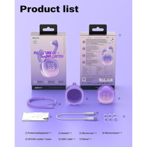 Наушники Acefast T9 Grape Purple (6974316282563)