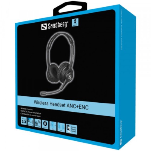 Наушники Sandberg Wireless Headset ANC+ENC Bluetooth Black (126-44)