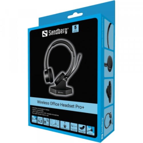 Наушники Sandberg Wireless Office Headset Pro+ Bluetooth Black (126-18)