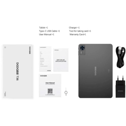 Планшет Doogee T36 12" 8/256Gb 4G (LTE) Urban Black (6923740246993)