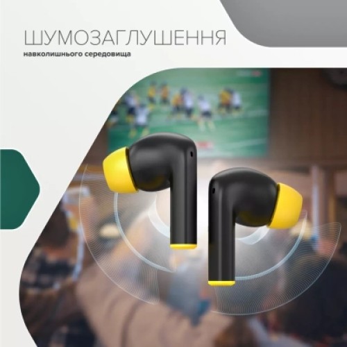 Наушники Canyon Hexagon 7 TWS ANC+ENC Wireless Charge Black/Yellow (CNS-TWS7BY)