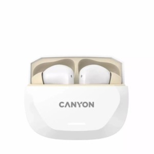 Навушники Canyon Hexagon 7 TWS ANC+ENC Wireless Charge White/Beige (CNS-TWS7WB)