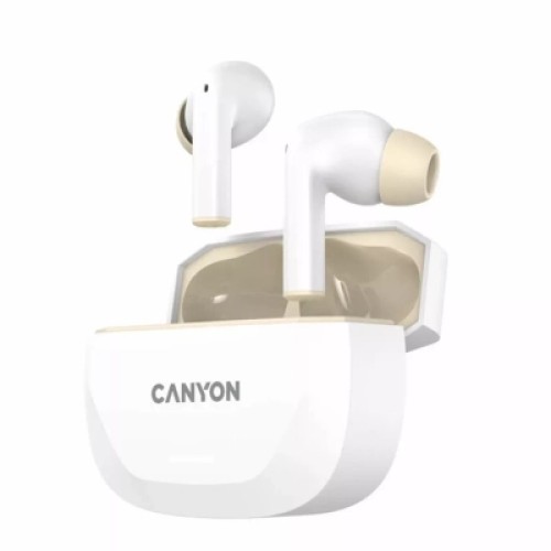Наушники Canyon Hexagon 7 TWS ANC+ENC Wireless Charge White/Beige (CNS-TWS7WB)