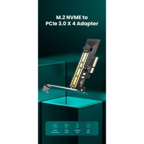 Контроллер Ugreen PCI-E 3.0 for SSD M.2 (NVMe) x4 CM302 (70503)