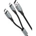 Дата кабель USB 2.0 AM to Micro 5P + Type-C 0.5m Y-Splitter 480Mbps Aluminum Alloy Gray Vention (CQGHD)