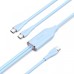 Дата кабель USB-C to 2xUSB-C 1.5m 5.0A Silicone Type Blue Vention (CTMSG)