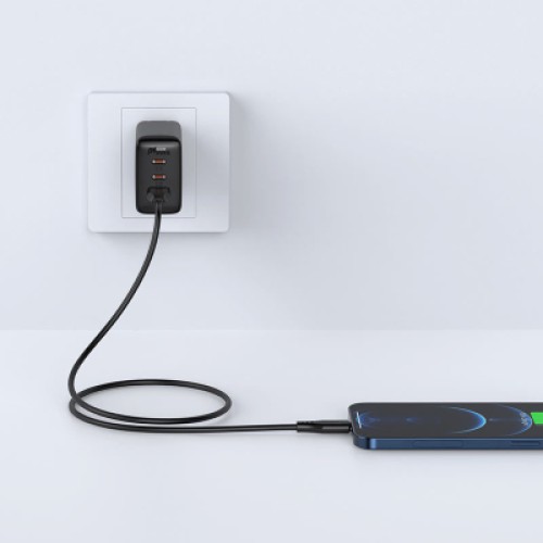 Дата кабель USB 2.0 AM to Lightning 1.2m 2.4A TPE C3-02 Black Acefast (6974316280828)