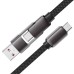 Дата кабель USB-C to USB-C/A 1.2m 3.0A zink alloy C13-04 Black Acefast (6974316282334)