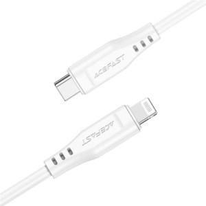 Дата кабель USB-C to Lightning 1.2m 3.0A TPE C3-01 White Acefast (6974316280811)