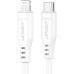Дата кабель USB-C to Lightning 1.2m 3.0A TPE C3-01 White Acefast (6974316280811)