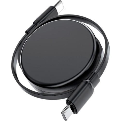 Дата кабель USB-C to USB-C 0.8m 60W dual retraction C13-03 Black Acefast (6974316280132)