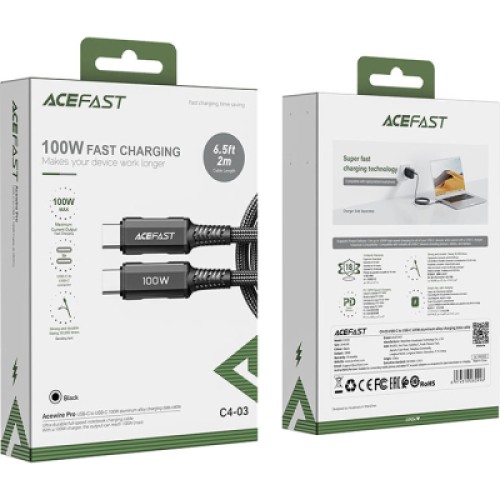 Дата кабель USB-C to USB-C 2.0m 100W C4-03 Acefast (6974316280996)